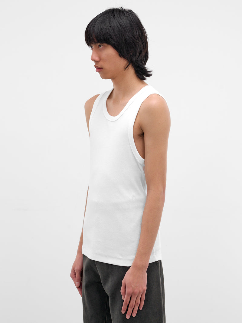 White Rib-Knit Cotton Tank Top (TA01111-WHITE)