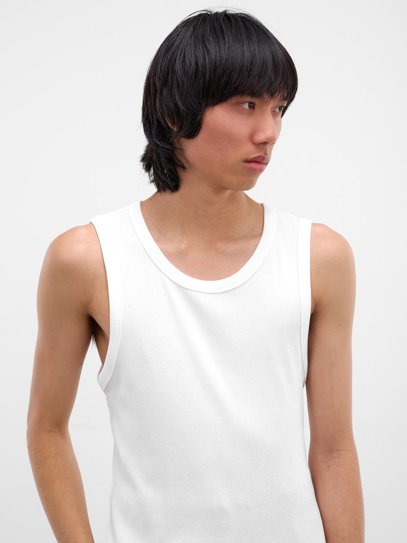 White Rib-Knit Cotton Tank Top (TA01111-WHITE)