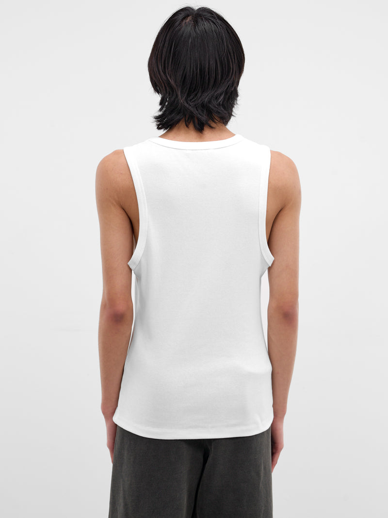 White Rib-Knit Cotton Tank Top (TA01111-WHITE)