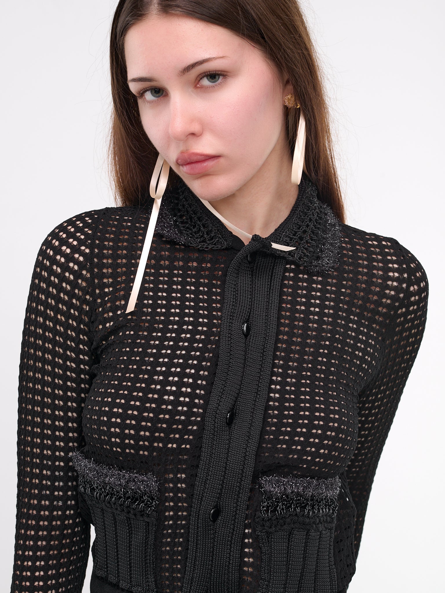 Lace Knit Cardigan (TA241-XO002-E-BLACK)