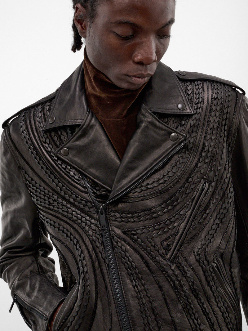 Black Leather Riders Jacket (TA26AW-BLO27-BLACK)