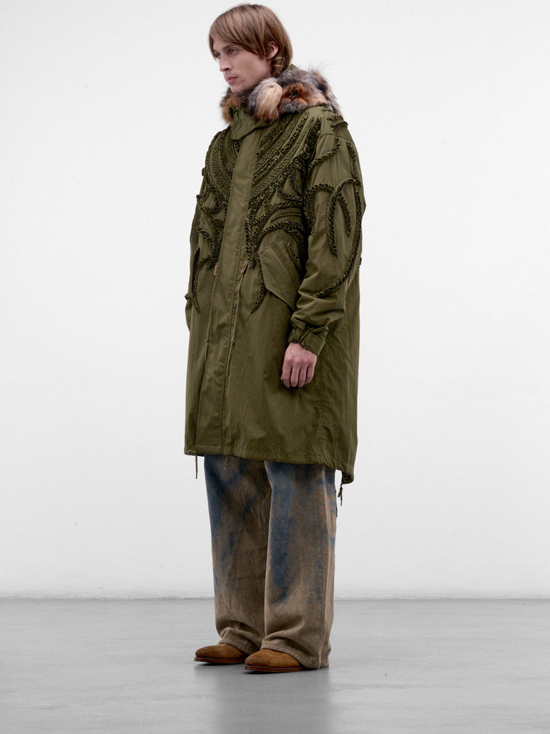Khaki Cotton-Nylon Fishtail Parka (TA26AW-CO002-KHAKI)