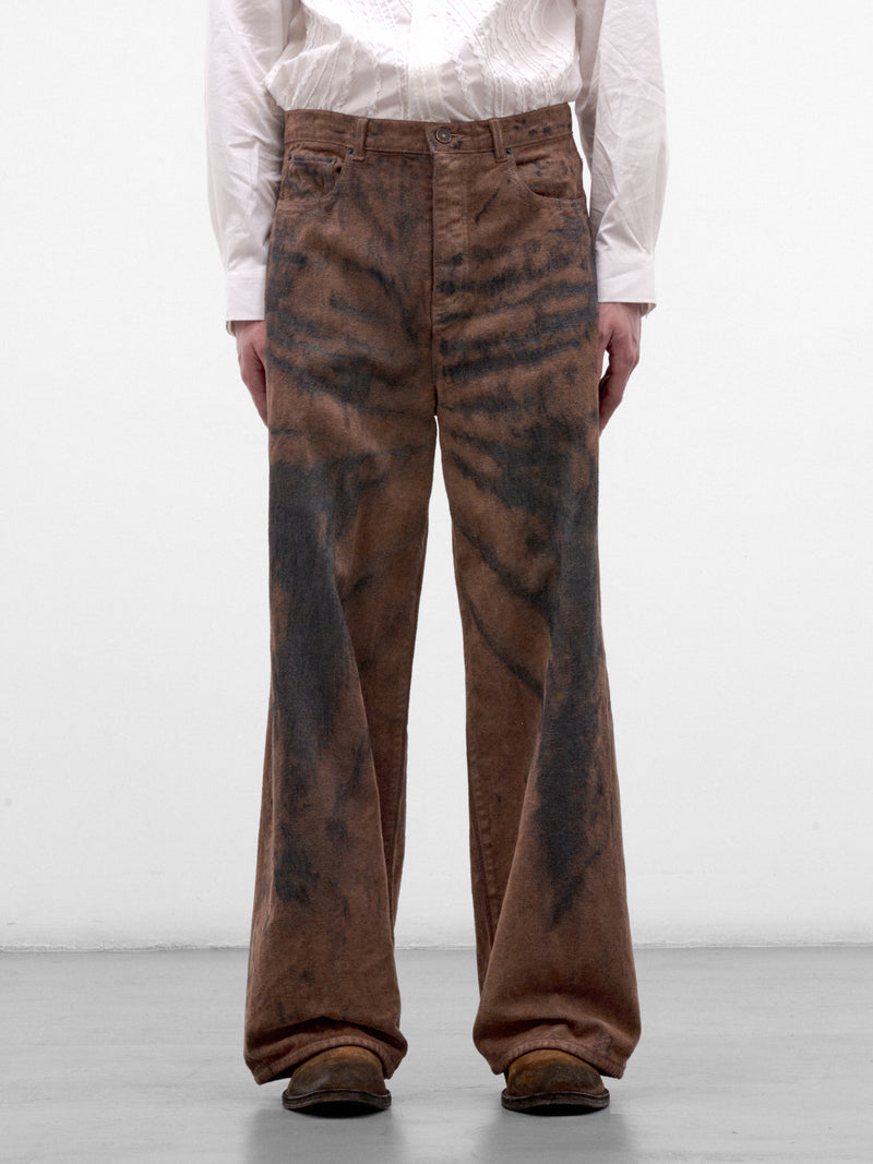 Brown Cotton Bleached Wide Pants (TA26AW-PT029-BROWN)