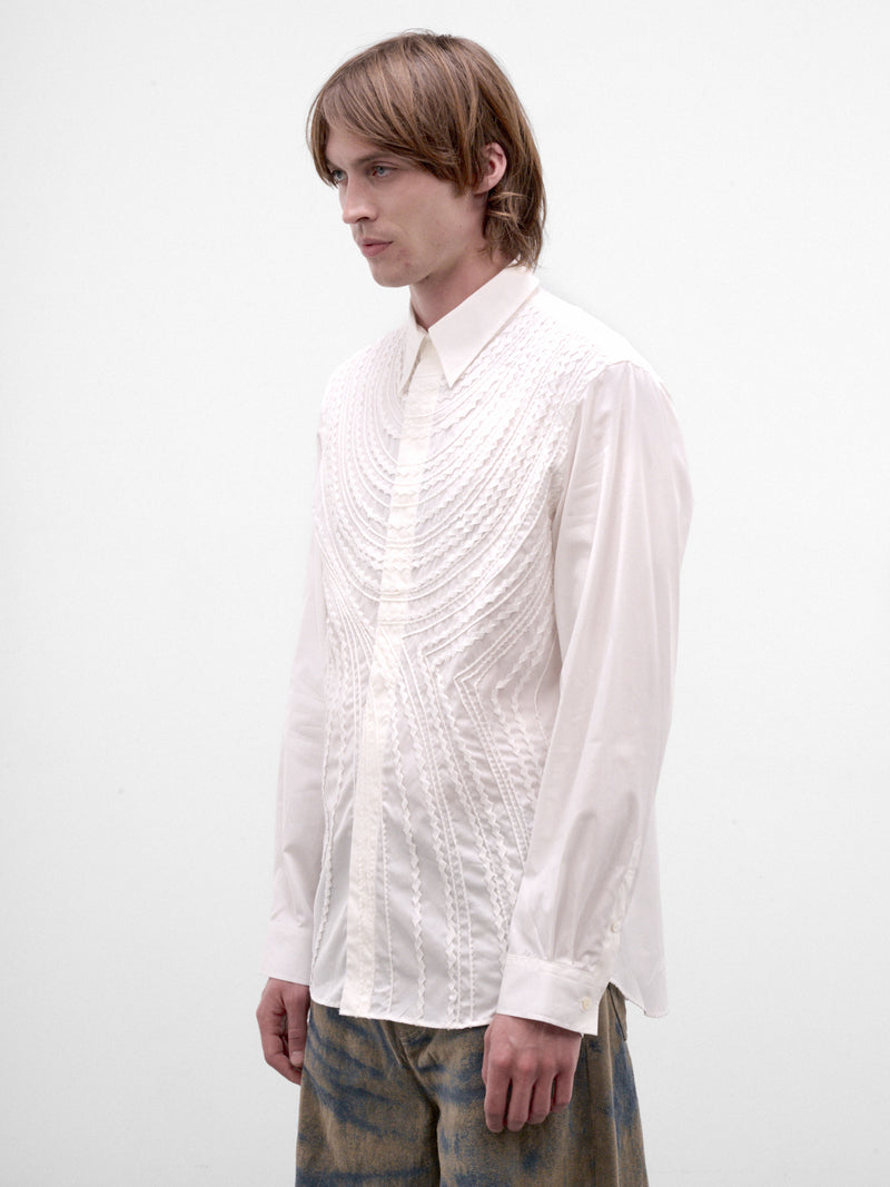 White Cotton Textured Shirt (TA26AW-SH046-WHITE)