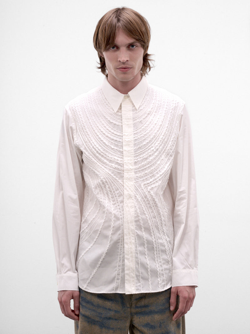 White Cotton Textured Shirt (TA26AW-SH046-WHITE)