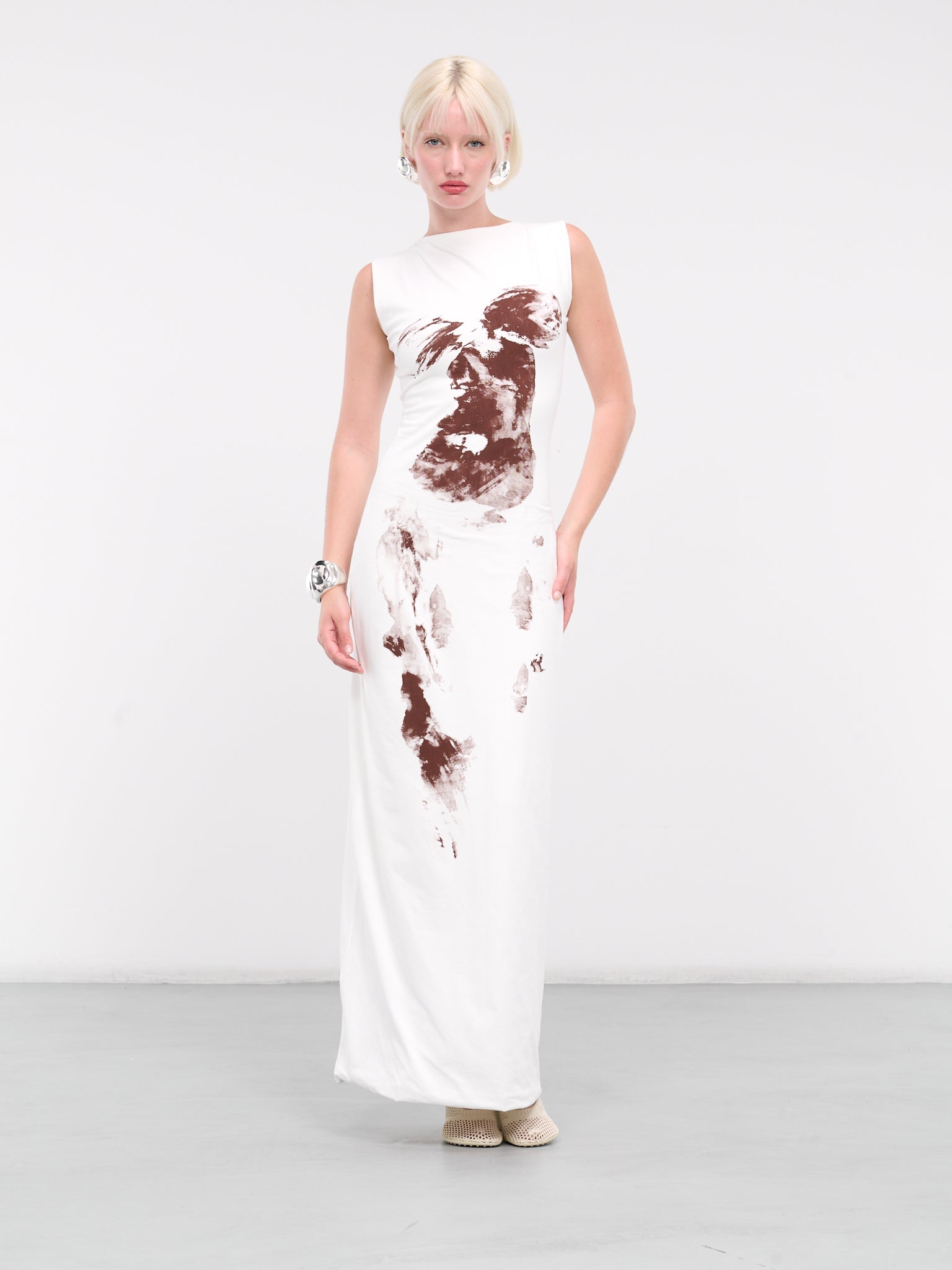 Temple Dress (TEMPLE-DRESS-WHITE-BROWN)