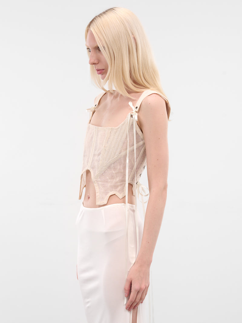 Tender As Bones Cropped Corset (TENDER-AS-BONES-WHITE)