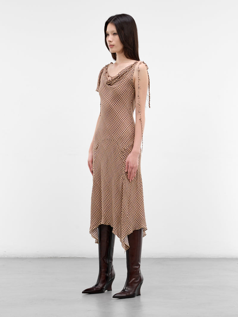 Beige Tess Plaid Midi Dress (TESDR0PL-PLAID)