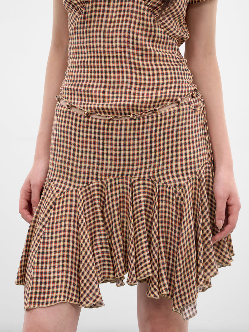 Beige Tess Plaid Mini Skirt (TESSK0PL-PLAID)