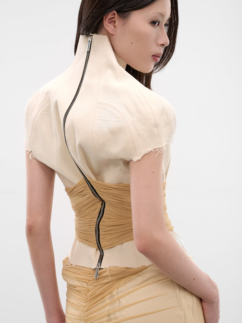 Wrapped Mesh & Canvas Torso Top (TO-CA-2-TOILE-MESH)