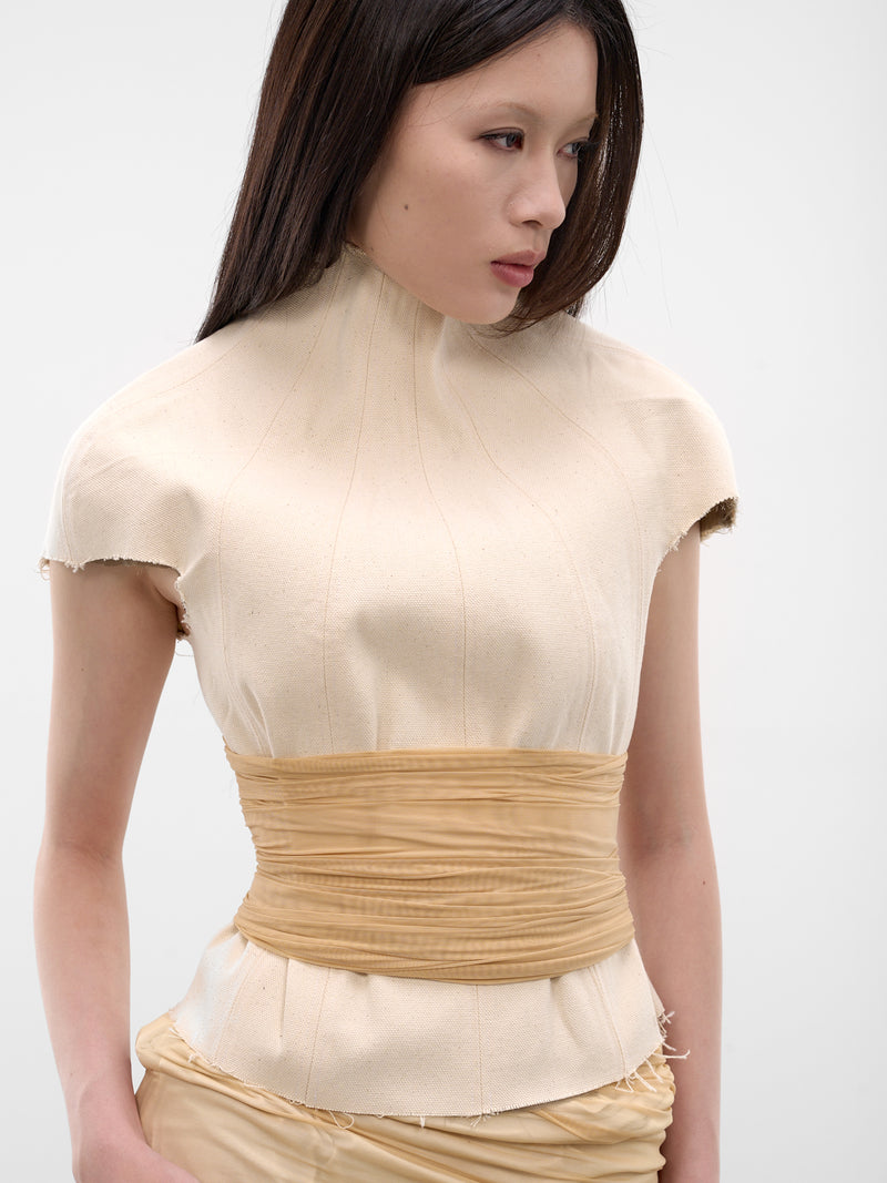 Wrapped Mesh & Canvas Torso Top (TO-CA-2-TOILE-MESH)