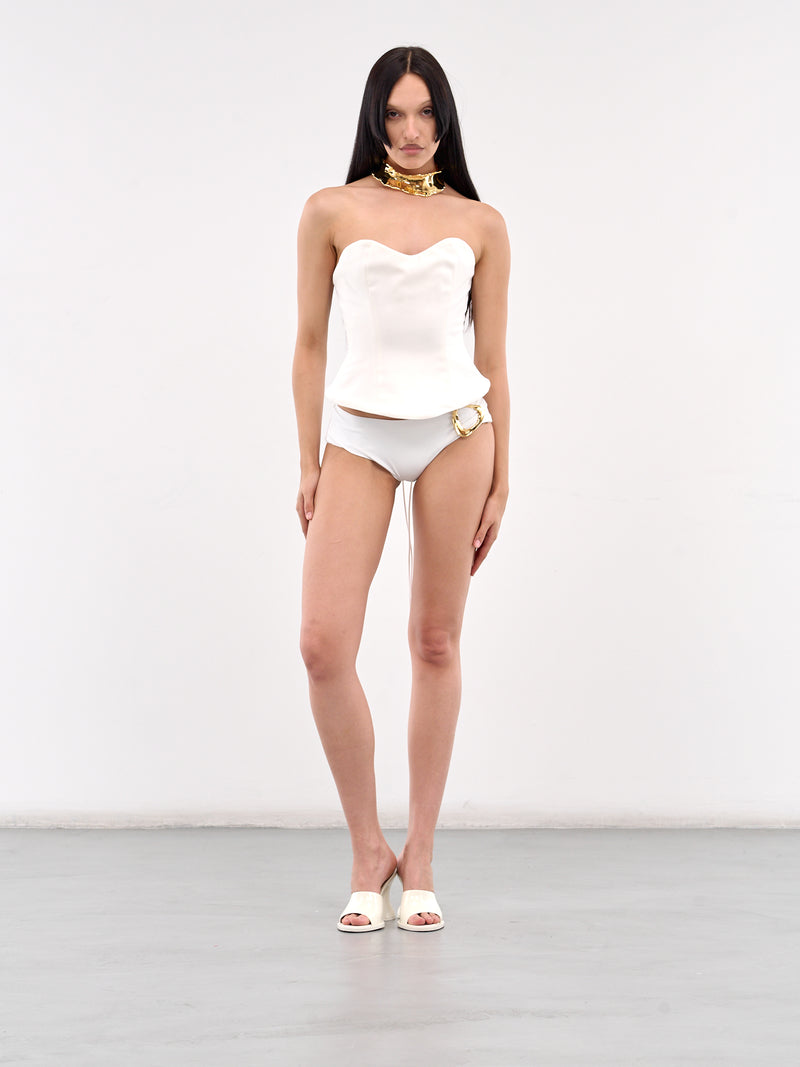 Anqa Lace-Up Corset (TO01-WG-WHITE)