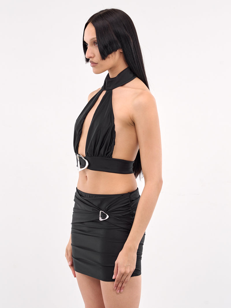 Anqa Halterneck Buckle Top (TO04-BS-BLACK)