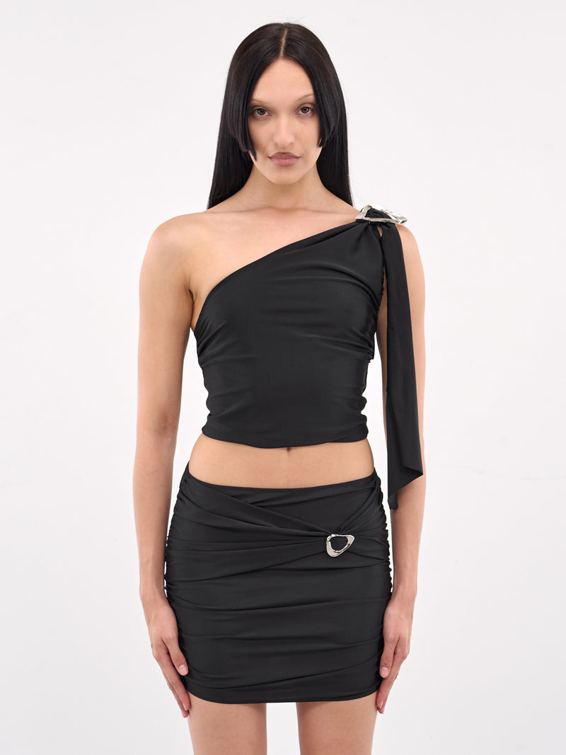 Anqa Wrap-Up Buckle Top (TO05-BS-BLACK)