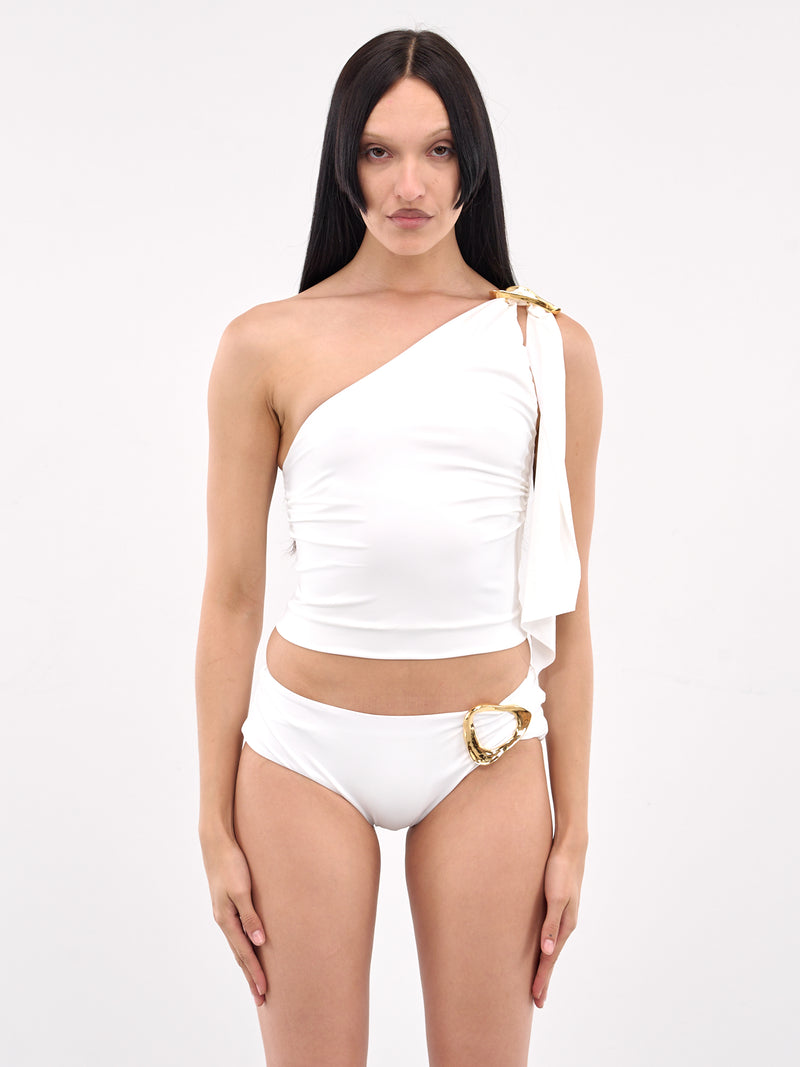 Anqa Wrap-Up Buckle Top (TO05-WG-WHITE)