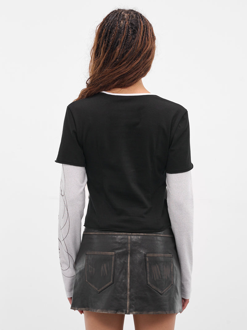 Gray Graphic Layered Top (TOP-05-GREY)