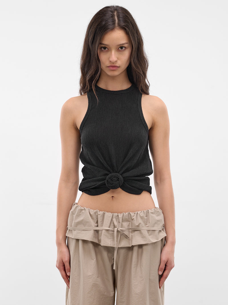 Black Rose Gathering Cropped Tank (TOP01-BEACH-BLACK)