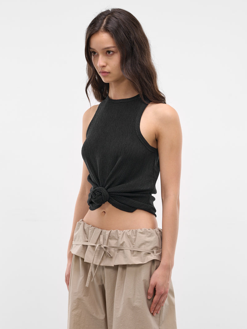 Black Rose Gathering Cropped Tank (TOP01-BEACH-BLACK)