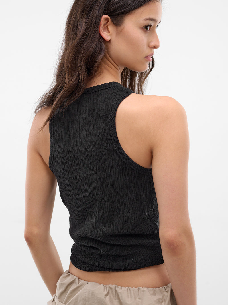 Black Rose Gathering Cropped Tank (TOP01-BEACH-BLACK)