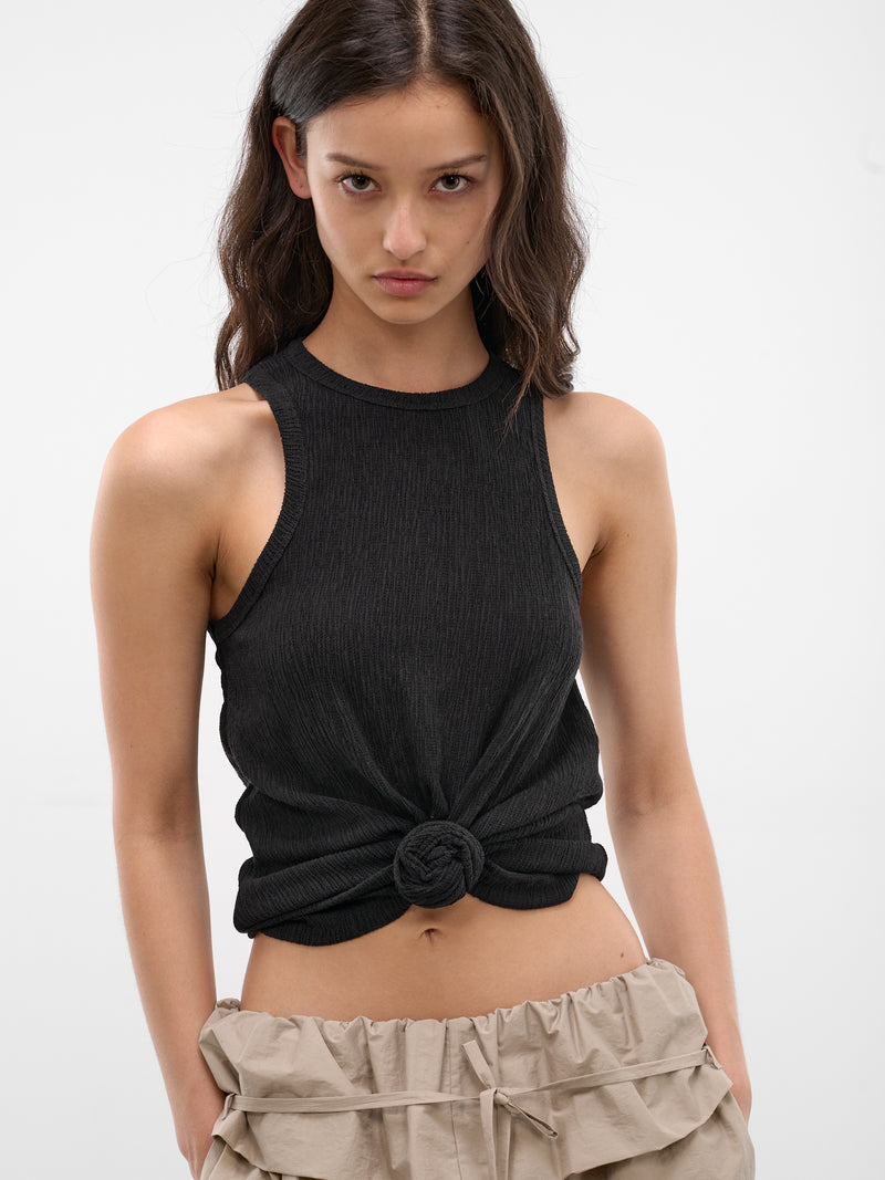 Black Rose Gathering Cropped Tank (TOP01-BEACH-BLACK)