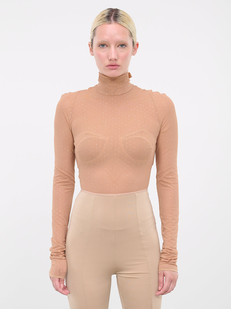 Cut-Out Glitter Bodysuit (TOP057-BESLV)