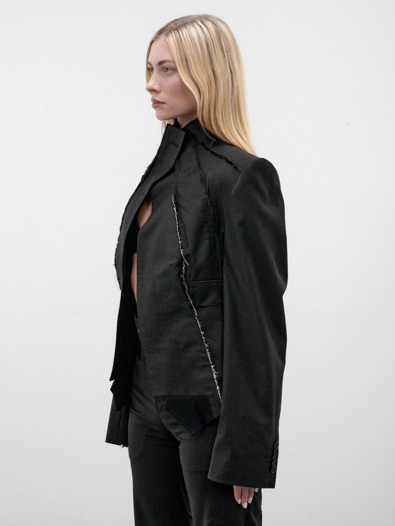 Gray Asymmetric Paneled Torso Jacket (TORSO-JACKET-GREY)
