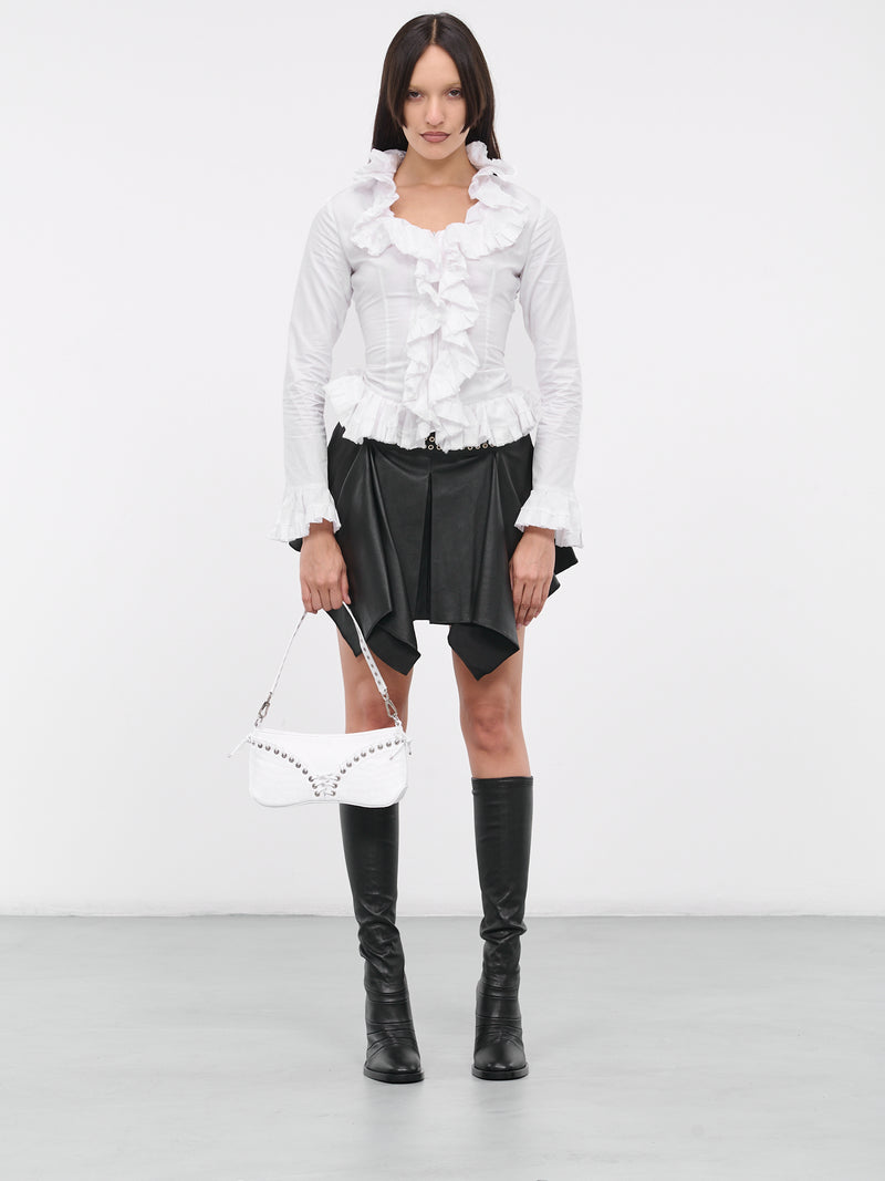 Poplin Ruffle Blouse (TP004U-CT001-WHITE)