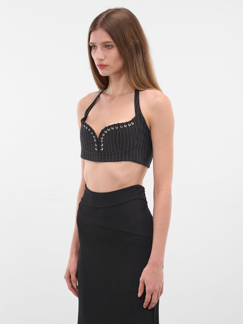 Robin Black Wool Pinstripe Bra (TP049-W-WV0004-BLACK)