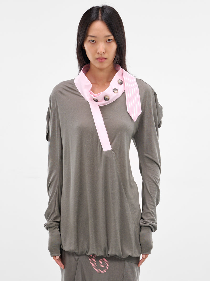 Howe Deconstructed Jersey Draping Top (TP06-81-GARGOYLE-GREY)