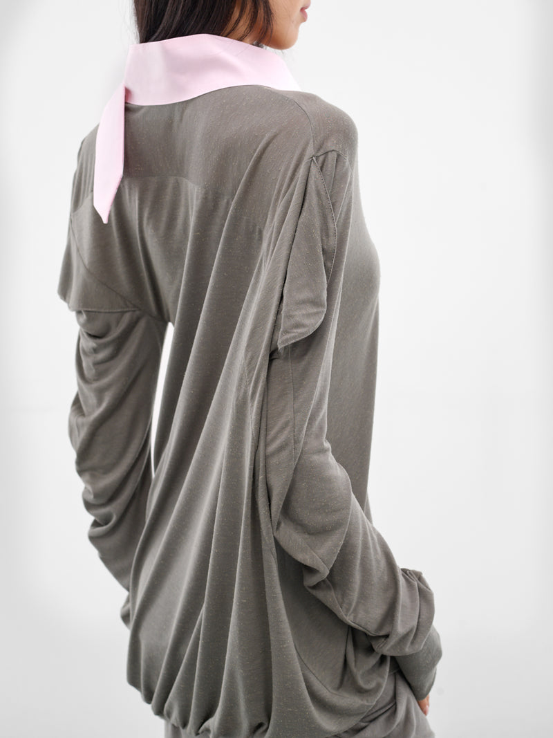 Howe Deconstructed Jersey Draping Top (TP06-81-GARGOYLE-GREY)