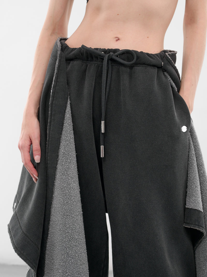 Gray Deconstructed Fleece Sweatpants (TR025-J020-00-BLACK)