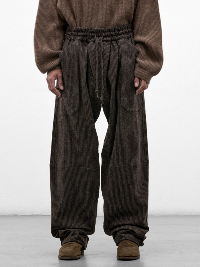 Brown Striped Yak Wide Trousers (TROUSERS#94-BROWN-STRIPED)