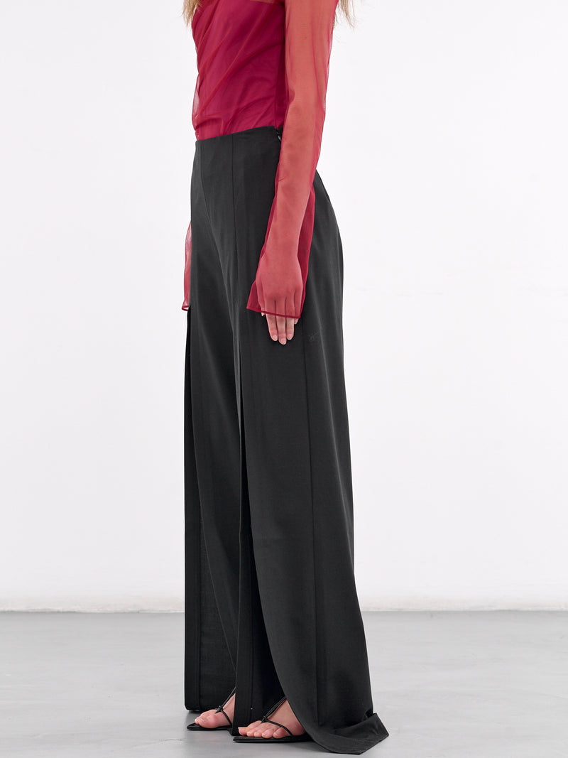 Slit Tailored Trousers (TRS066-BLACK)