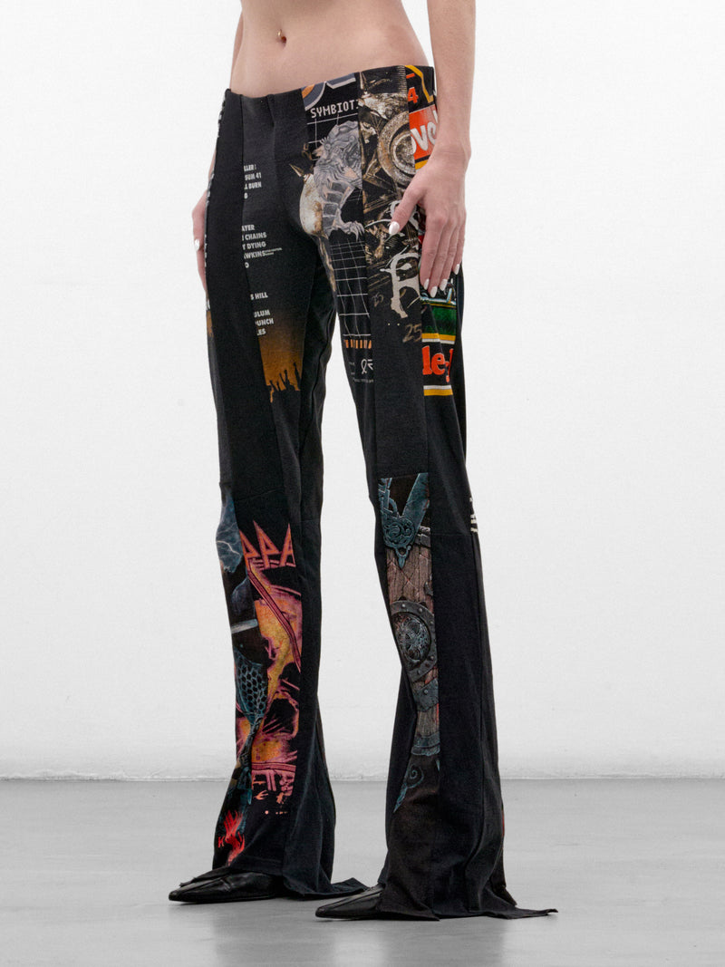 Black Graphic Flared Trousers (TS-FLARES-BLACK)