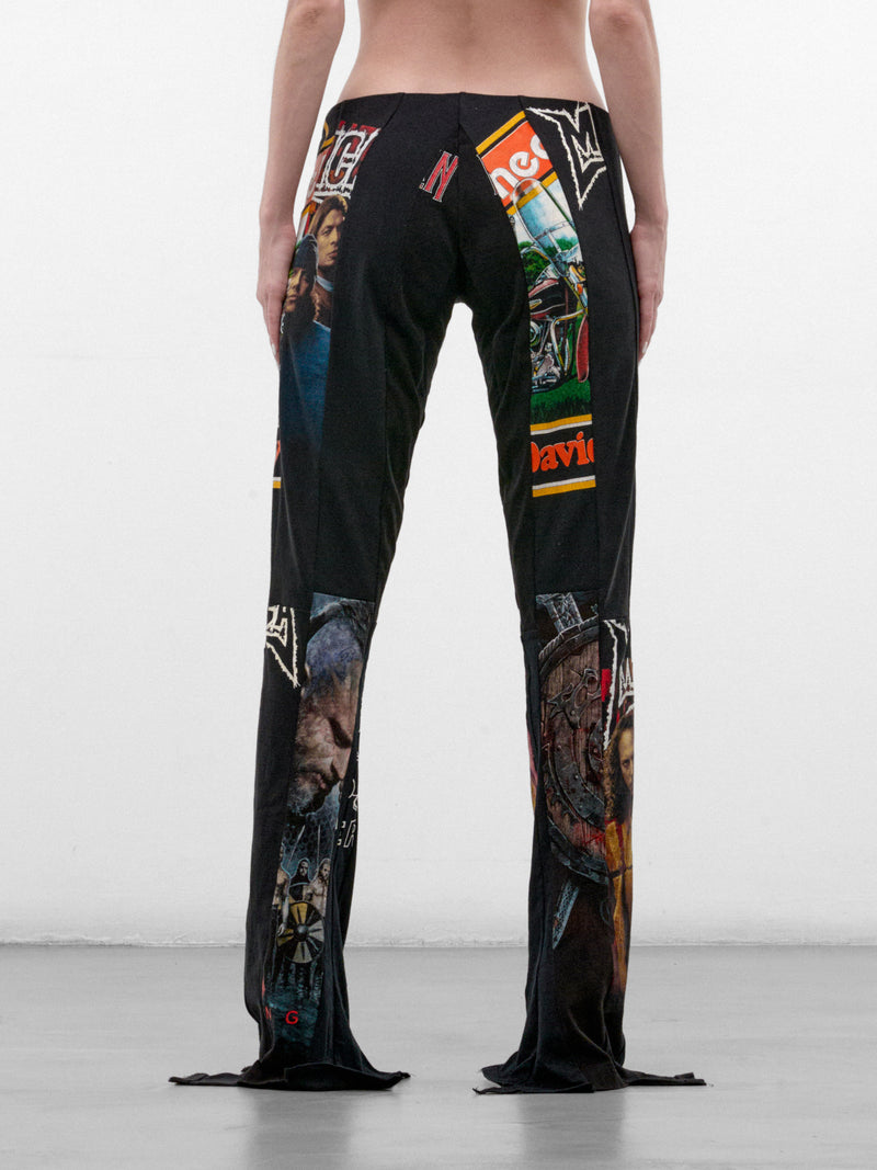 Black Graphic Flared Trousers (TS-FLARES-BLACK)