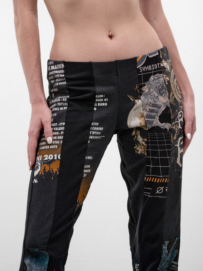 Black Graphic Flared Trousers (TS-FLARES-BLACK)