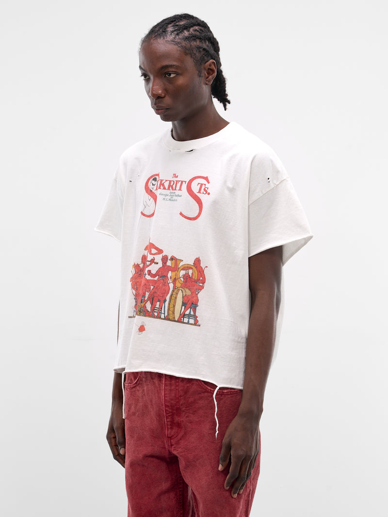 White Boxy Devil Band T-Shirt (TS06-VINTAGE-WHITE)