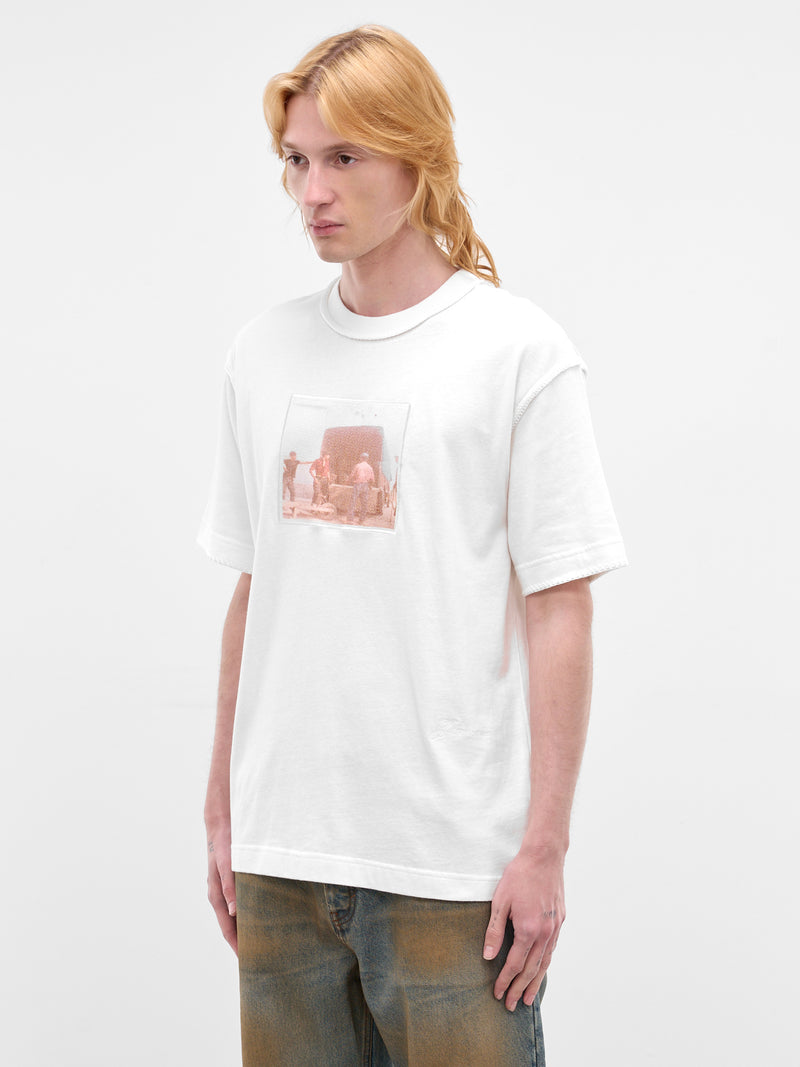 White Cotton Vintage Photo Tee (TSM00595AJ00256-OLD-LABELS-PHO)