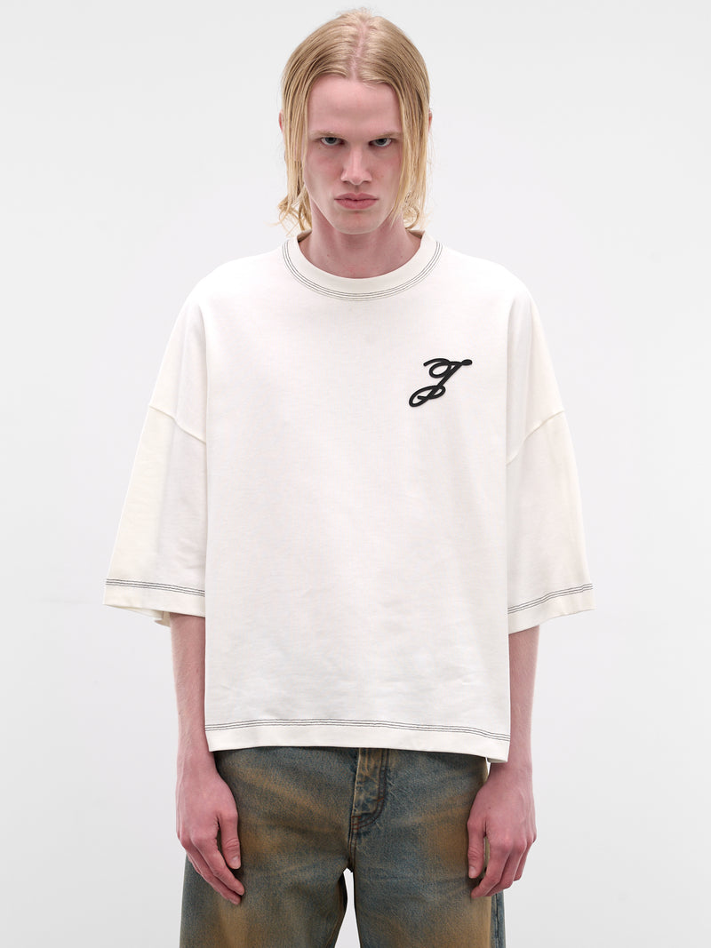 White Oversized Boxy Logo Tee (TSM00601AJ00226-OFF-WHITE)