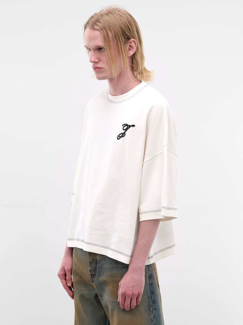 White Oversized Boxy Logo Tee (TSM00601AJ00226-OFF-WHITE)
