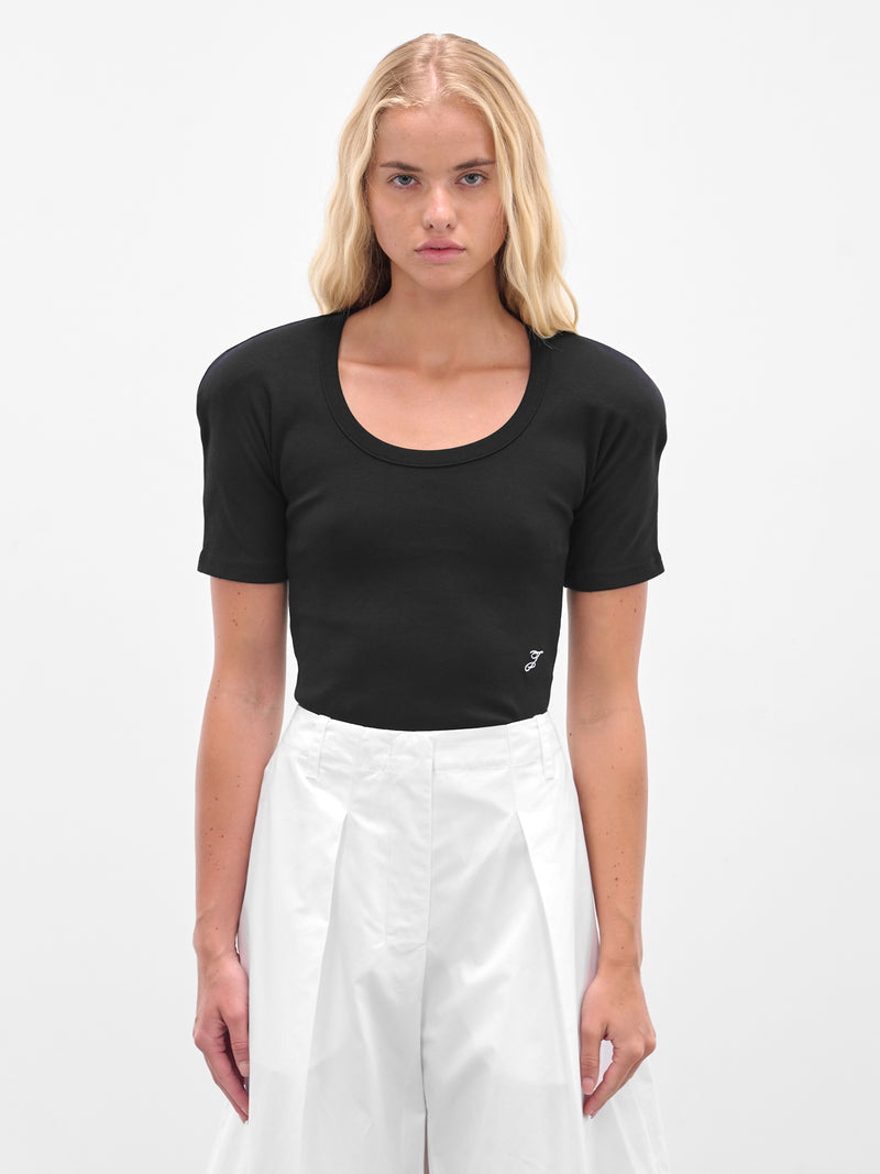 Black 'Le T-Shirt Ovalo' Tee (TSW00553AJ00233-BLACK)