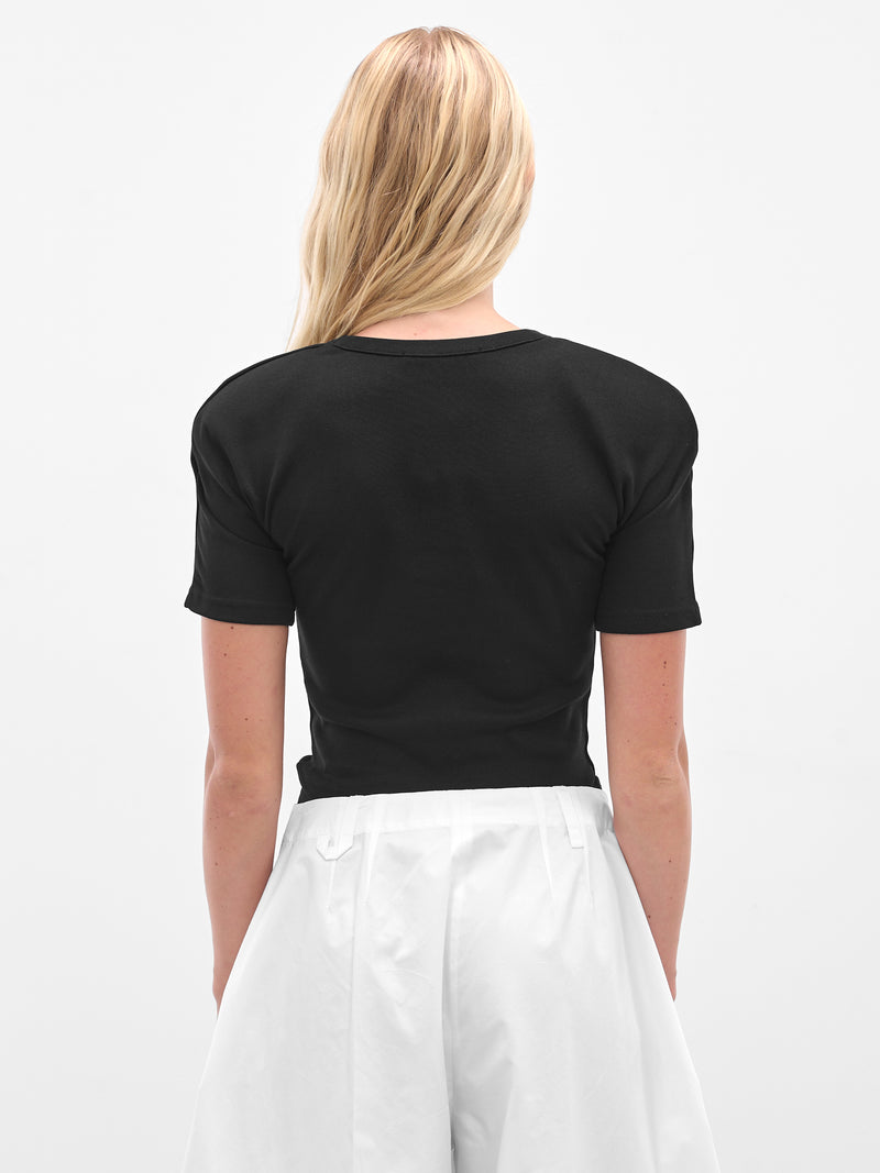 Black 'Le T-Shirt Ovalo' Tee (TSW00553AJ00233-BLACK)