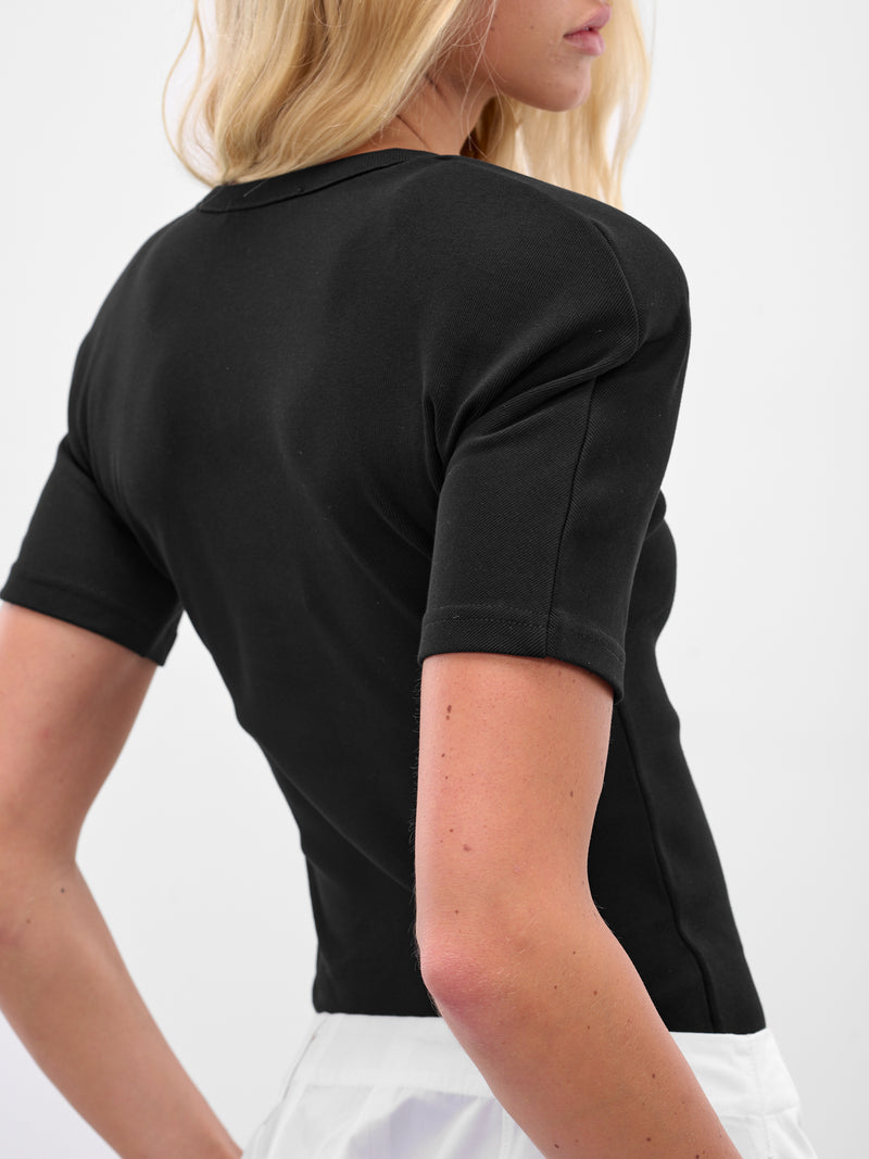 Black 'Le T-Shirt Ovalo' Tee (TSW00553AJ00233-BLACK)