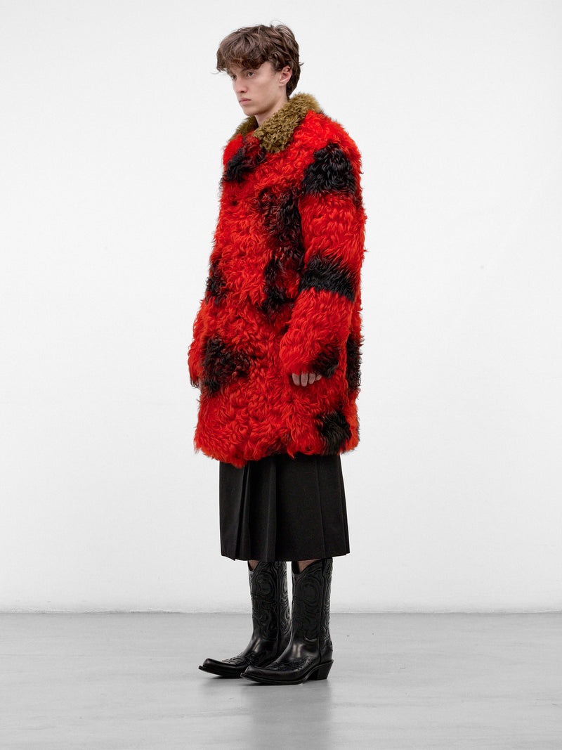 Red & Black Fur Coat (TUMY0153QU-ULM141-RED-MULTI)