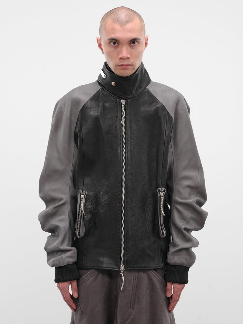 Two-Tone Twisted Bomber Jacket (TWISTED-BOMBER-BLACK-CHECK)