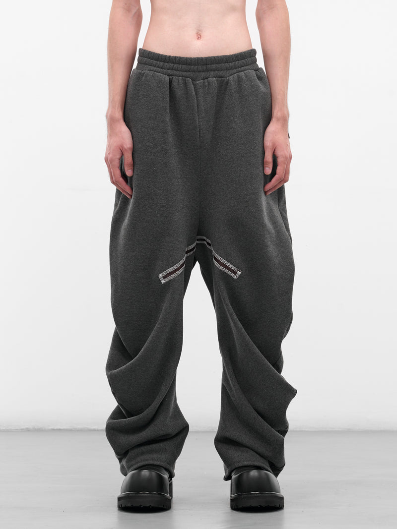 Gray Piped Twisted Sweatpants (TWISTED-TRACK-GREY)