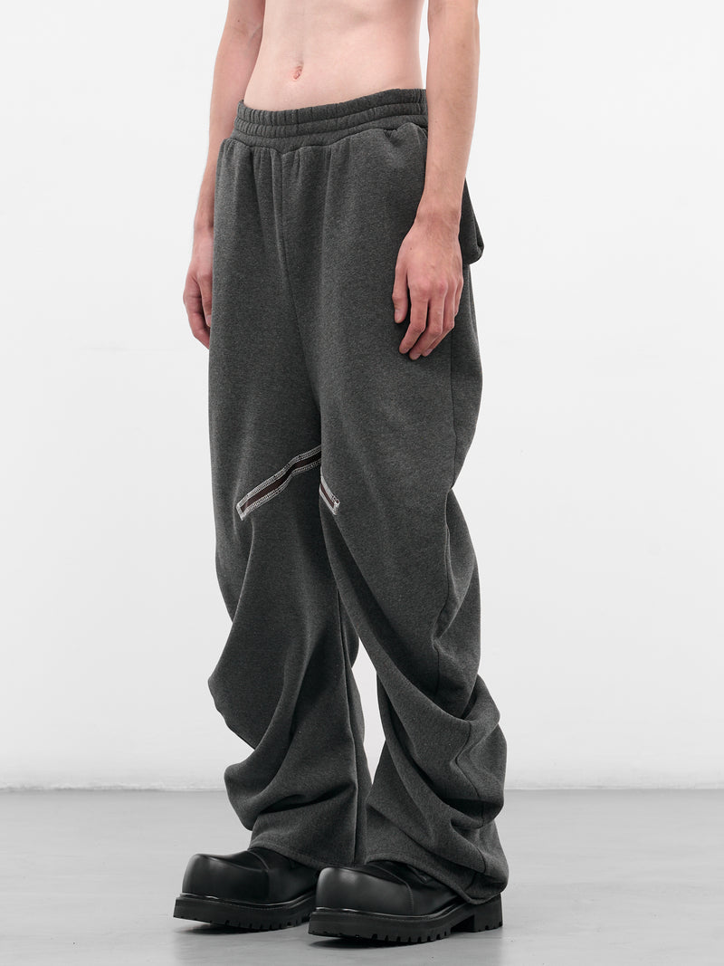 Gray Piped Twisted Sweatpants (TWISTED-TRACK-GREY)