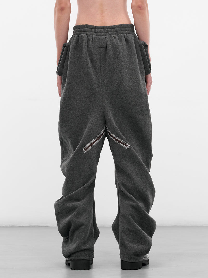 Gray Piped Twisted Sweatpants (TWISTED-TRACK-GREY)
