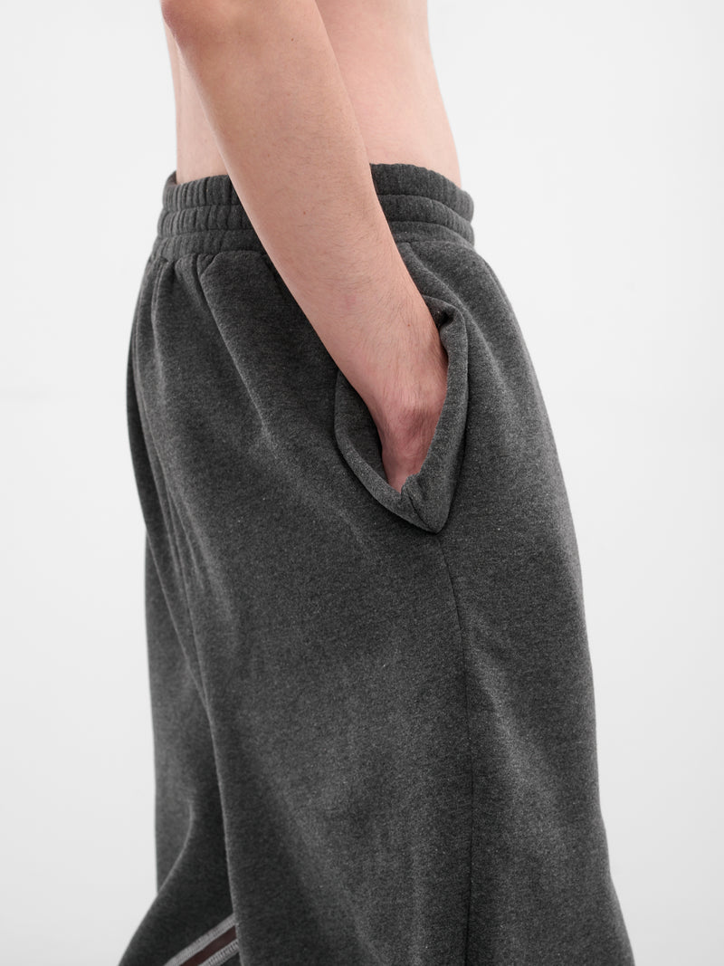 Gray Piped Twisted Sweatpants (TWISTED-TRACK-GREY)