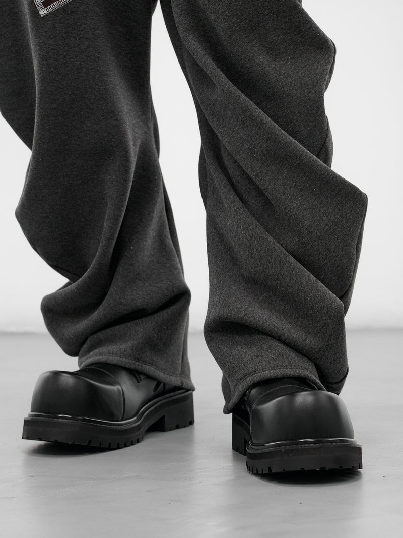 Gray Piped Twisted Sweatpants (TWISTED-TRACK-GREY)